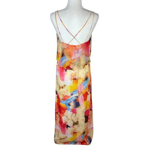 H&M Watercolor Spaghetti Strap Summer Maxi Dress Size 8 - Picture 6 of 10